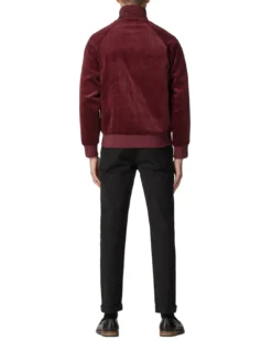 Baird Cord/Faux Suede Track Jacket - Burgundy Loungewear
