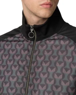 Baird Printed Owl Track Jacket - Black Loungewear
