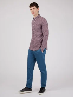 Baird Signature Long-Sleeve Gingham Shirt - Claret
