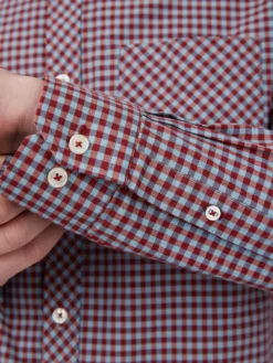 Baird Signature Long-Sleeve Gingham Shirt - Claret