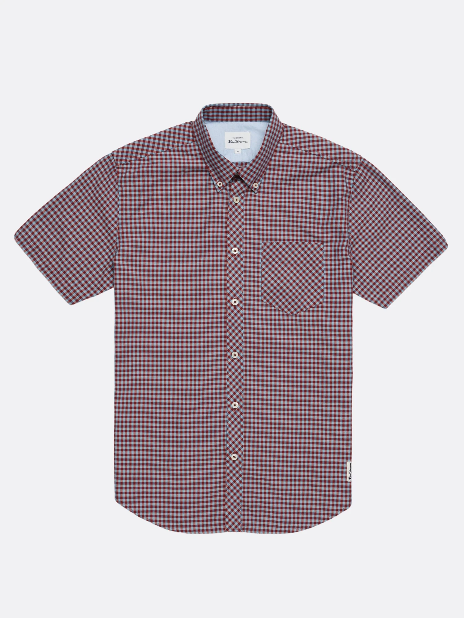 Baird Signature Short Sleeve Gingham Shirt - Claret 9 Baird Signature Short Sleeve Gingham Shirt - Claret