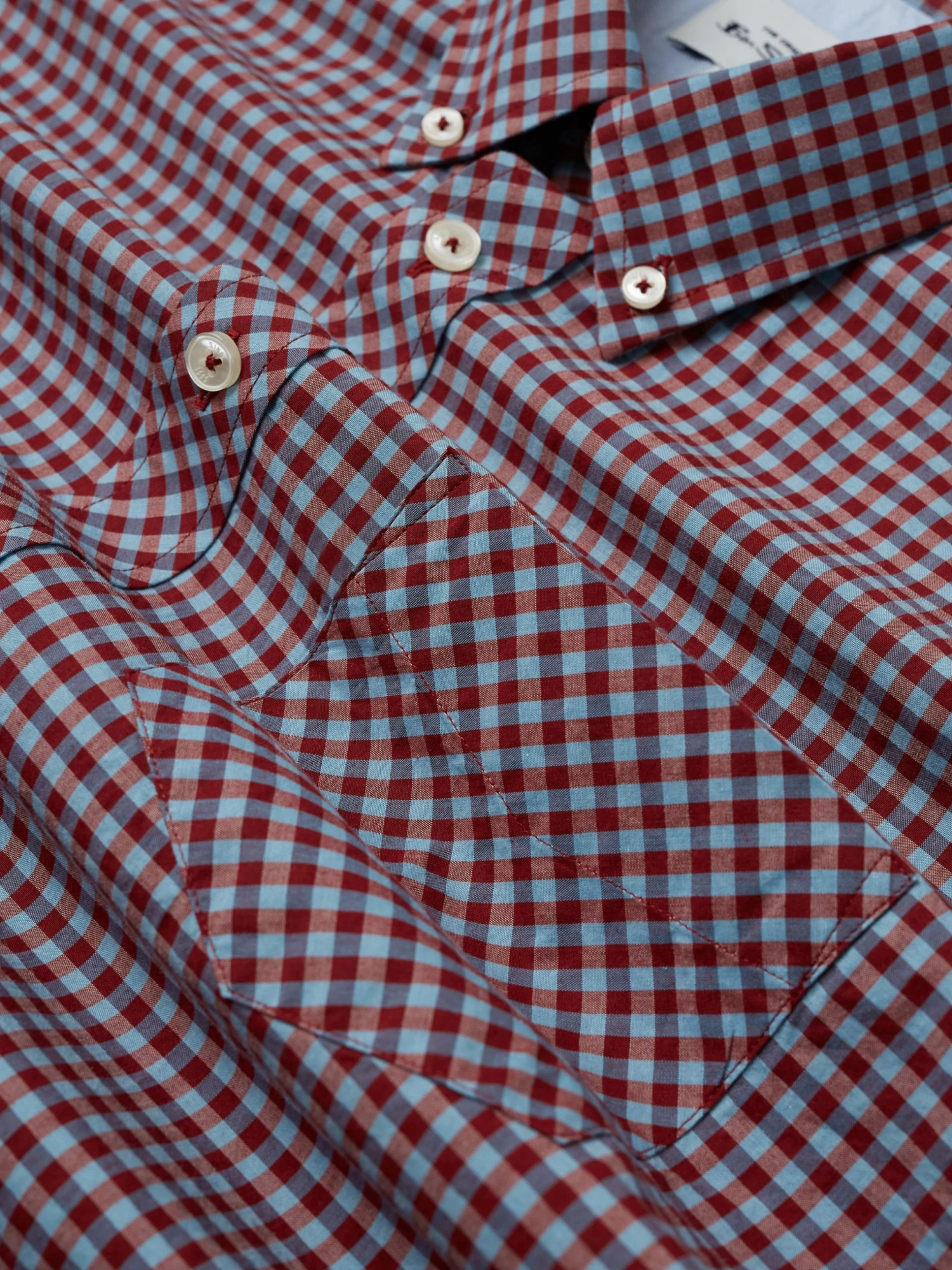Baird Signature Short Sleeve Gingham Shirt - Claret 8 Baird Signature Short Sleeve Gingham Shirt - Claret