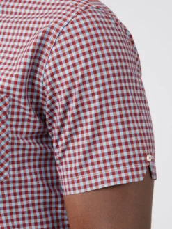 Baird Signature Short Sleeve Gingham Shirt - Claret 11 Baird Signature Short Sleeve Gingham Shirt - Claret