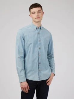 Baird Long-Sleeve Shirts Long-Sleeve Chambray Shirt - Dusky Blue