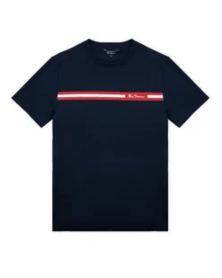 Baird Loungewear Printed Chest Stripe Tee - Dark Navy