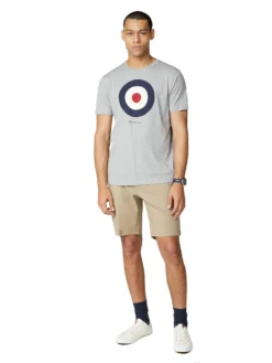 Oved Loungewear Bullseye Target Logo T-Shirt - Heather Grey