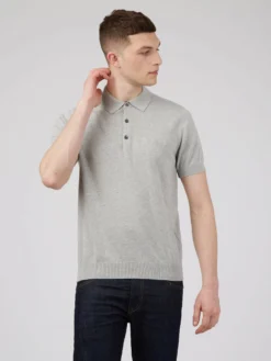 Baird Short-Sleeve Signature Knit Polo - Steel Iconic Mod Knit Polos