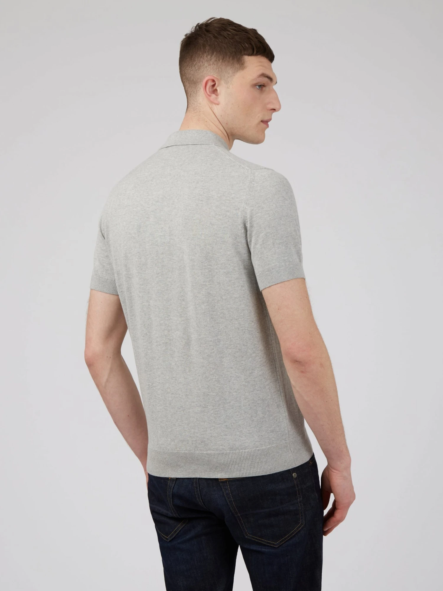 Baird Short-Sleeve Signature Knit Polo - Steel Iconic Mod Knit Polos 5 Baird Short-Sleeve Signature Knit Polo - Steel Iconic Mod Knit Polos