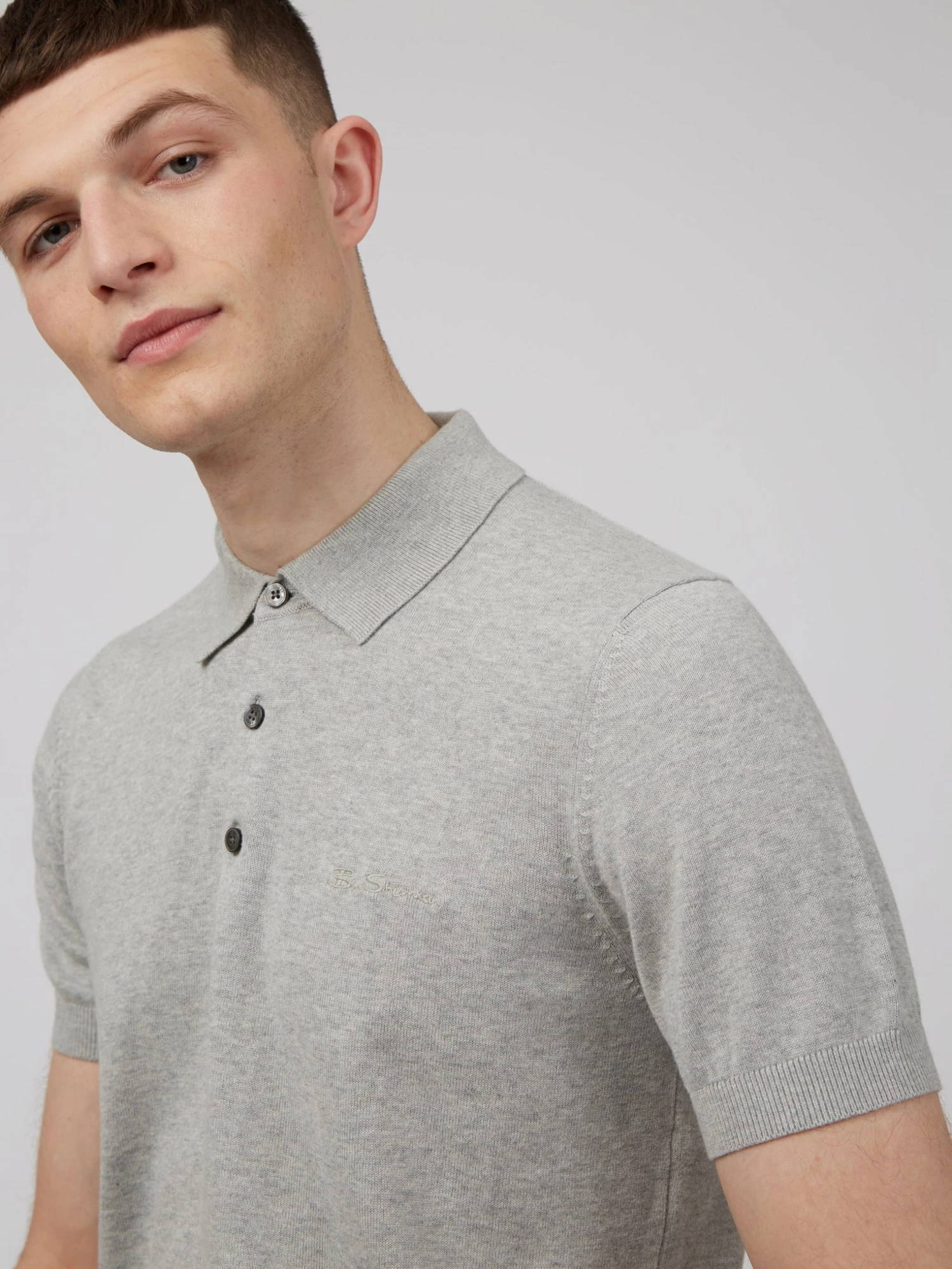 Baird Short-Sleeve Signature Knit Polo - Steel Iconic Mod Knit Polos 9 Baird Short-Sleeve Signature Knit Polo - Steel Iconic Mod Knit Polos