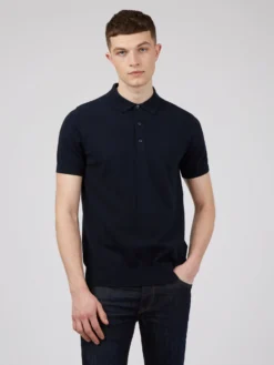Baird Short-Sleeve Signature Knit Polo - Dark Navy