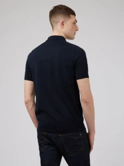 Baird Short-Sleeve Signature Knit Polo - Dark Navy