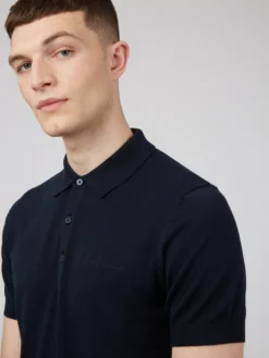 Baird Short-Sleeve Signature Knit Polo - Dark Navy