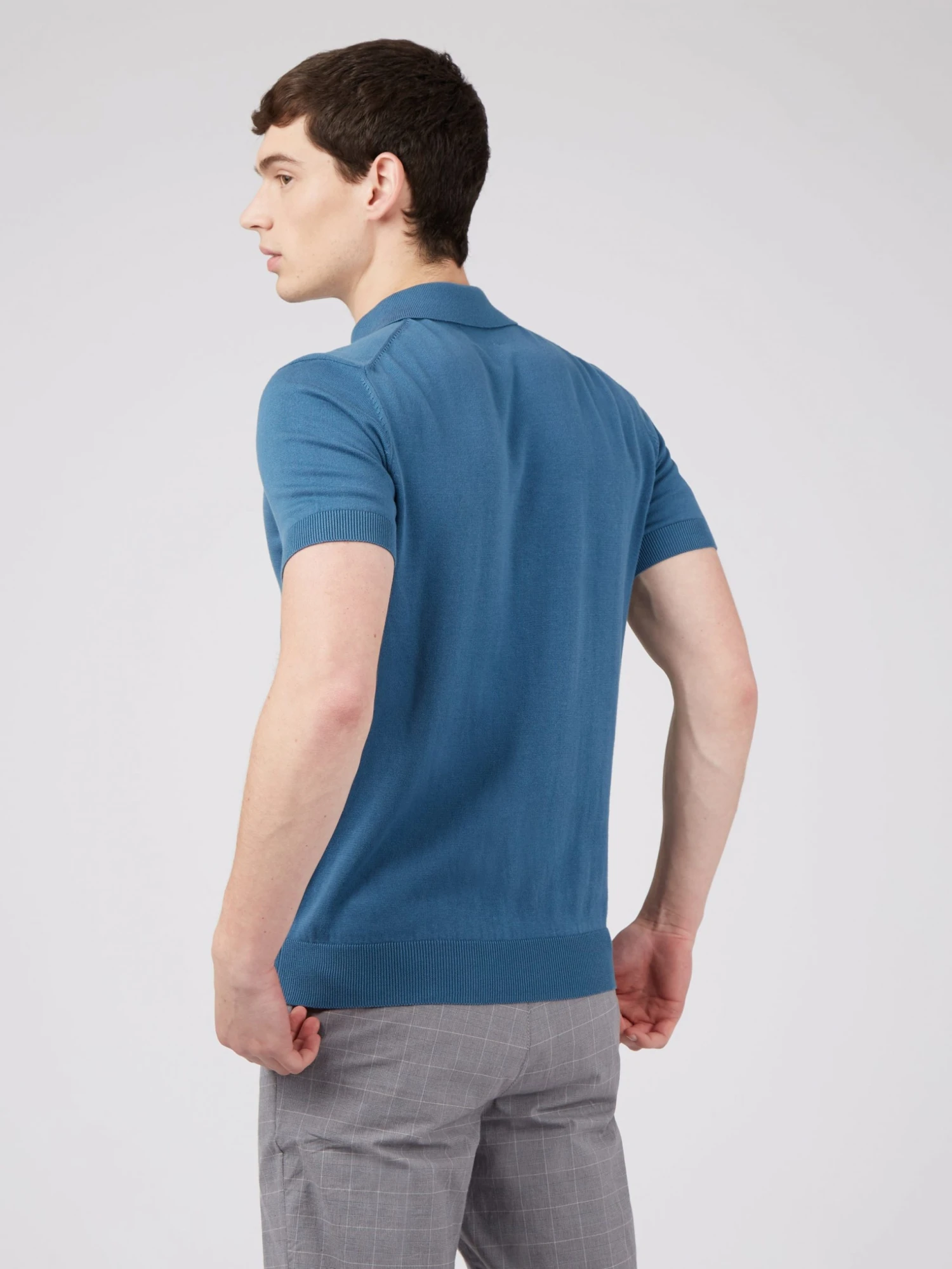 Baird Short-Sleeve Signature Knit Polo - Wedgewood Blue Iconic Mod Knit Polos 8 Baird Short-Sleeve Signature Knit Polo - Wedgewood Blue Iconic Mod Knit Polos
