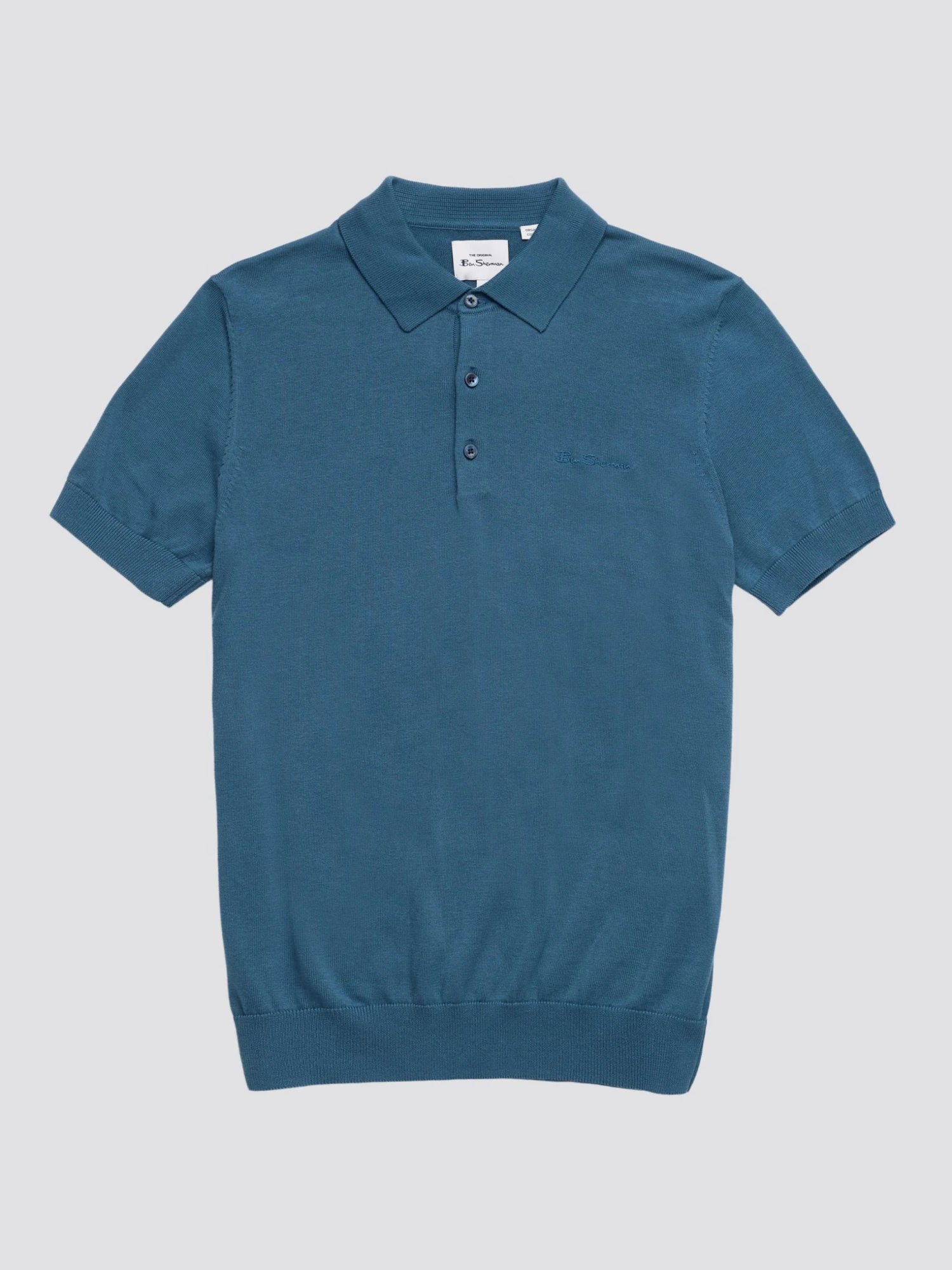 Baird Short-Sleeve Signature Knit Polo - Wedgewood Blue Iconic Mod Knit Polos 9 Baird Short-Sleeve Signature Knit Polo - Wedgewood Blue Iconic Mod Knit Polos