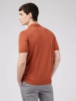 Baird Short-Sleeve Signature Knit Polo - Light Brick