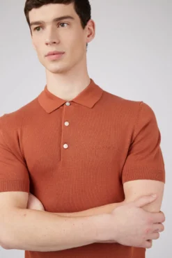 Baird Short-Sleeve Signature Knit Polo - Light Brick
