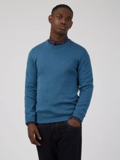 Baird Sweaters Signature Knit Crewneck Sweater - Wedgewood Blue