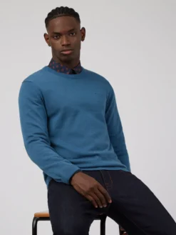 Baird Sweaters Signature Knit Crewneck Sweater - Wedgewood Blue