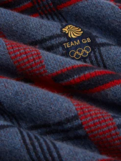 Baird Team GB Men's House Check Crew Neck Sweater - Navy Team GB Shop