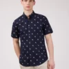 Baird Scattered Print Short Sleeve Shirt - Midnight Short-Sleeve Shirts