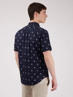 Baird Scattered Print Short Sleeve Shirt - Midnight Short-Sleeve Shirts