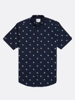 Baird Scattered Print Short Sleeve Shirt - Midnight Short-Sleeve Shirts