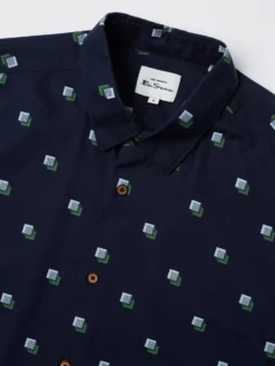 Baird Scattered Print Short Sleeve Shirt - Midnight Short-Sleeve Shirts