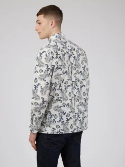 Baird Spring | Summer 2022 Large Paisley Print Long-Sleeve Shirt - Snow White