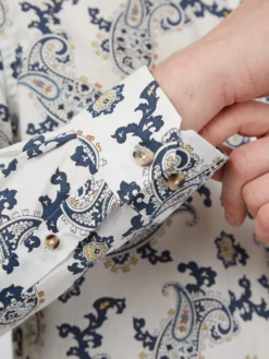 Baird Spring | Summer 2022 Large Paisley Print Long-Sleeve Shirt - Snow White