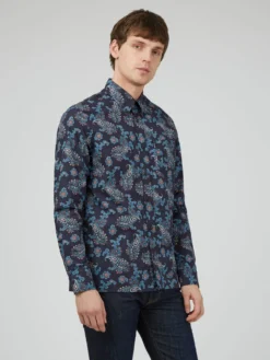 Baird Large Paisley Print Long-Sleeve Shirt - Marine