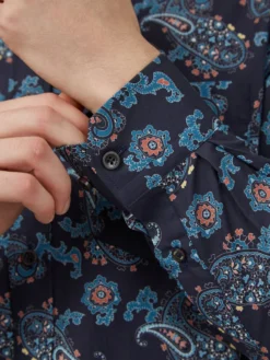 Baird Large Paisley Print Long-Sleeve Shirt - Marine