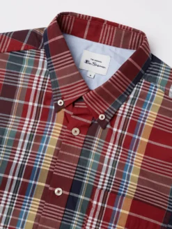 Baird Large Madras Check Short-Sleeve Shirt - Red Short-Sleeve Shirts