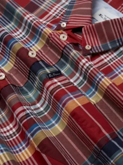 Baird Large Madras Check Short-Sleeve Shirt - Red Short-Sleeve Shirts