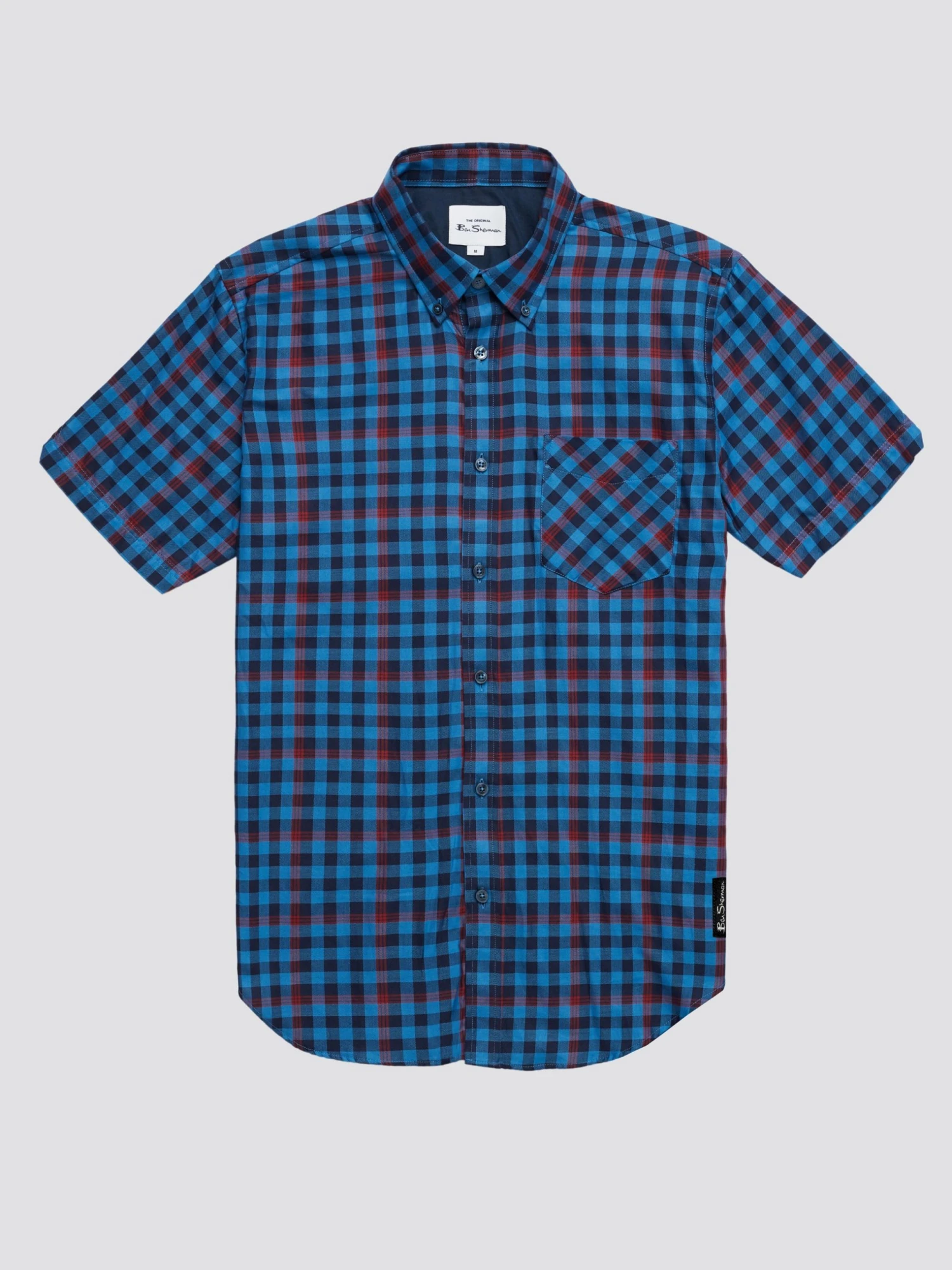 Baird Gingham Overcheck Short-Sleeve Shirt - Bright Blue 8 Baird Gingham Overcheck Short-Sleeve Shirt - Bright Blue