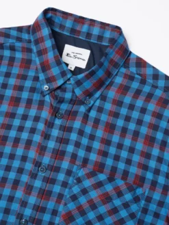 Baird Gingham Overcheck Short-Sleeve Shirt - Bright Blue 11 Baird Gingham Overcheck Short-Sleeve Shirt - Bright Blue