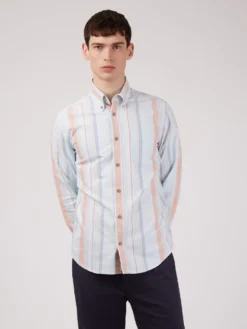 Baird Long-Sleeve Shirts The Oxford Ivy Stripe Long-Sleeve Shirt - Sky Blue