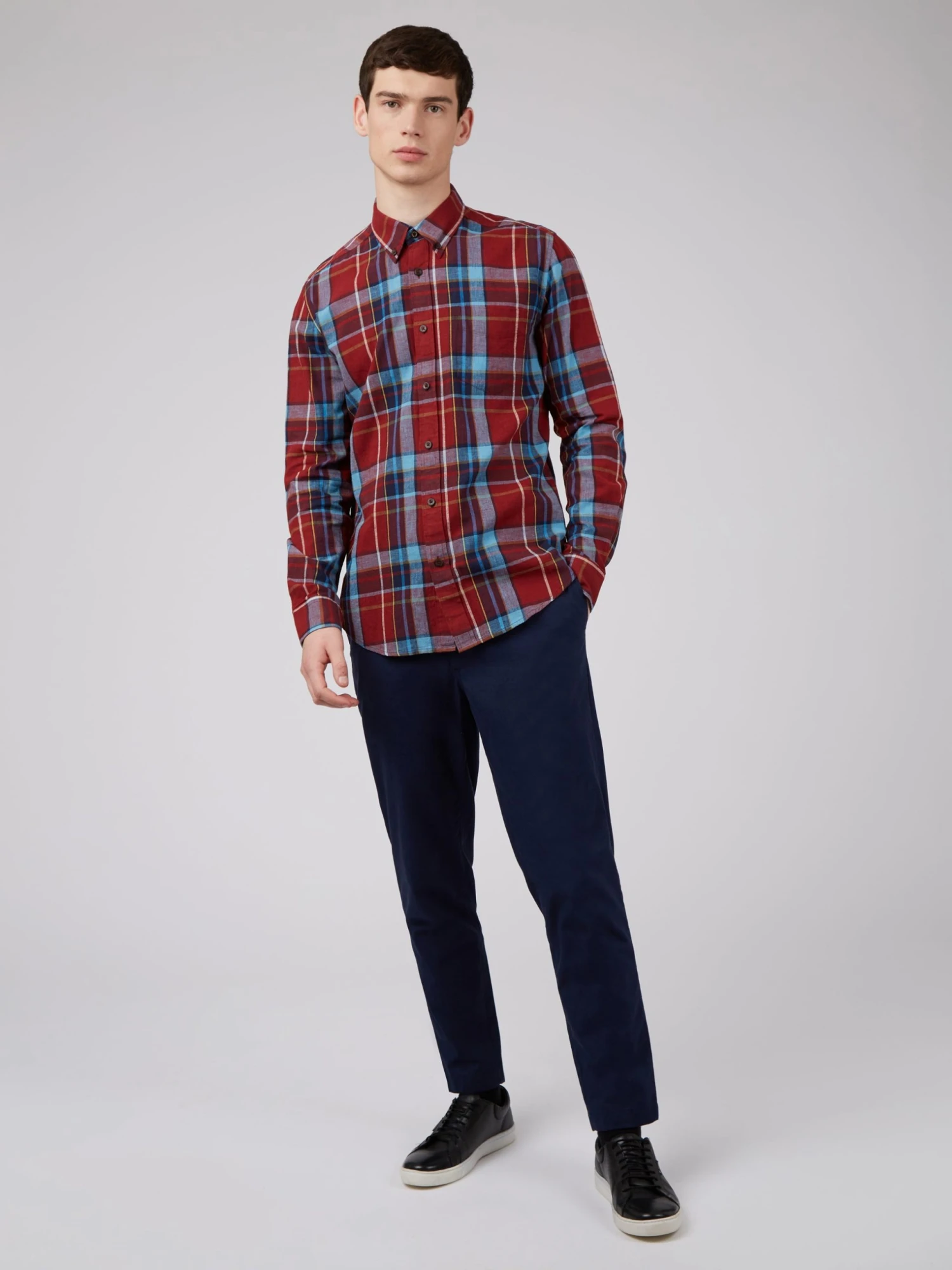 Baird Long-Sleeve Shirts Madras Check Linen Blend Long-Sleeve Shirt 10 Baird Long-Sleeve Shirts Madras Check Linen Blend Long-Sleeve Shirt