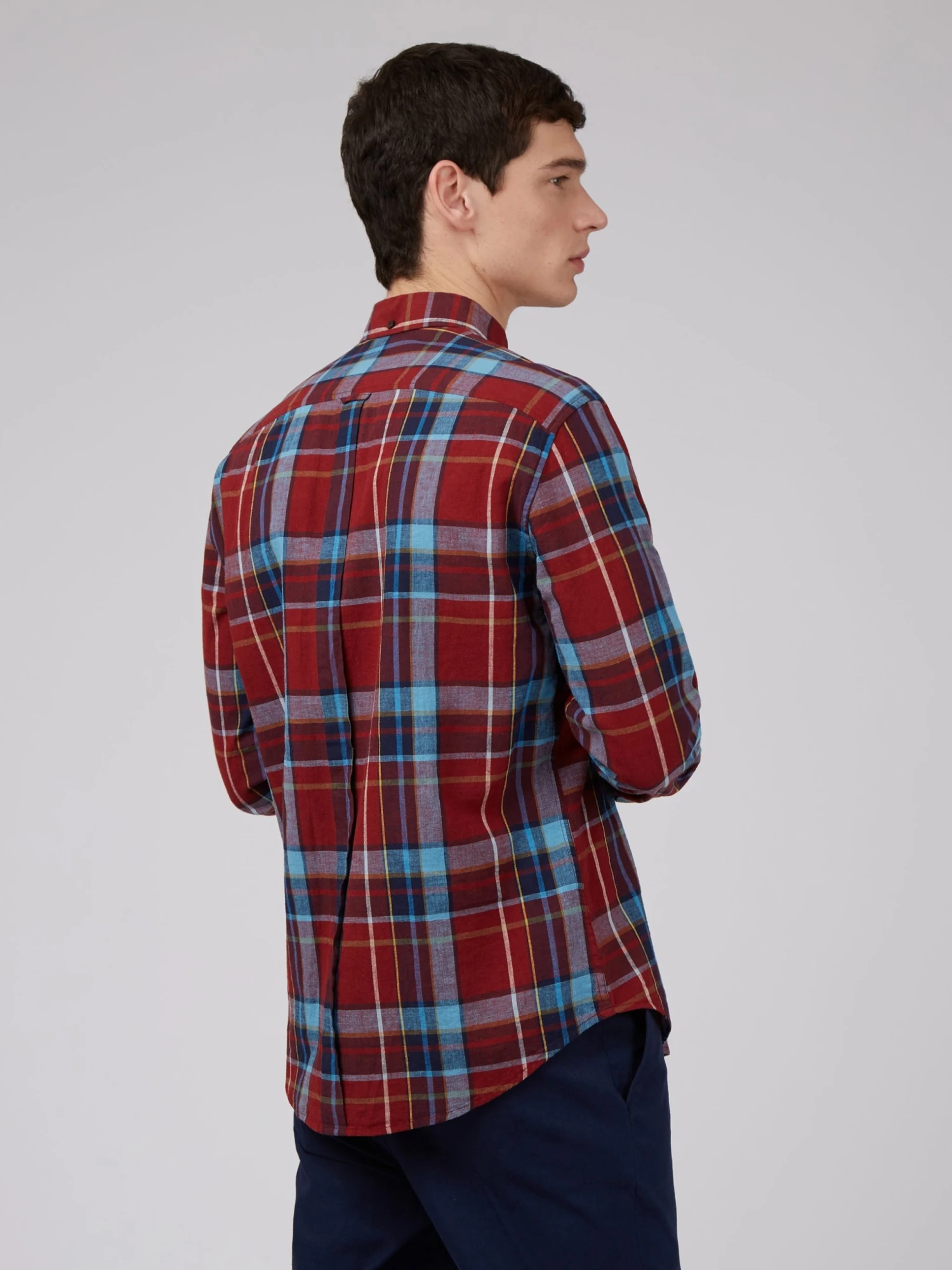 Baird Long-Sleeve Shirts Madras Check Linen Blend Long-Sleeve Shirt 4 Baird Long-Sleeve Shirts Madras Check Linen Blend Long-Sleeve Shirt