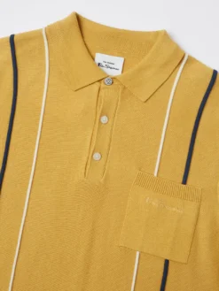 Baird Iconic Mod Knit Polos Minimal Mod Striped Polo - Butterscotch 13 Baird Iconic Mod Knit Polos Minimal Mod Striped Polo - Butterscotch