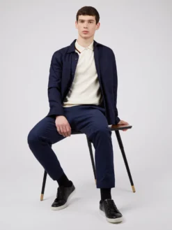 Baird Textured Lightweight Knit Polo - Ivory Iconic Mod Knit Polos