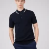 Baird Textured Lightweight Knit Polo - Dark Navy