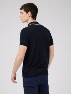 Baird Textured Lightweight Knit Polo - Dark Navy 11 Baird Textured Lightweight Knit Polo - Dark Navy