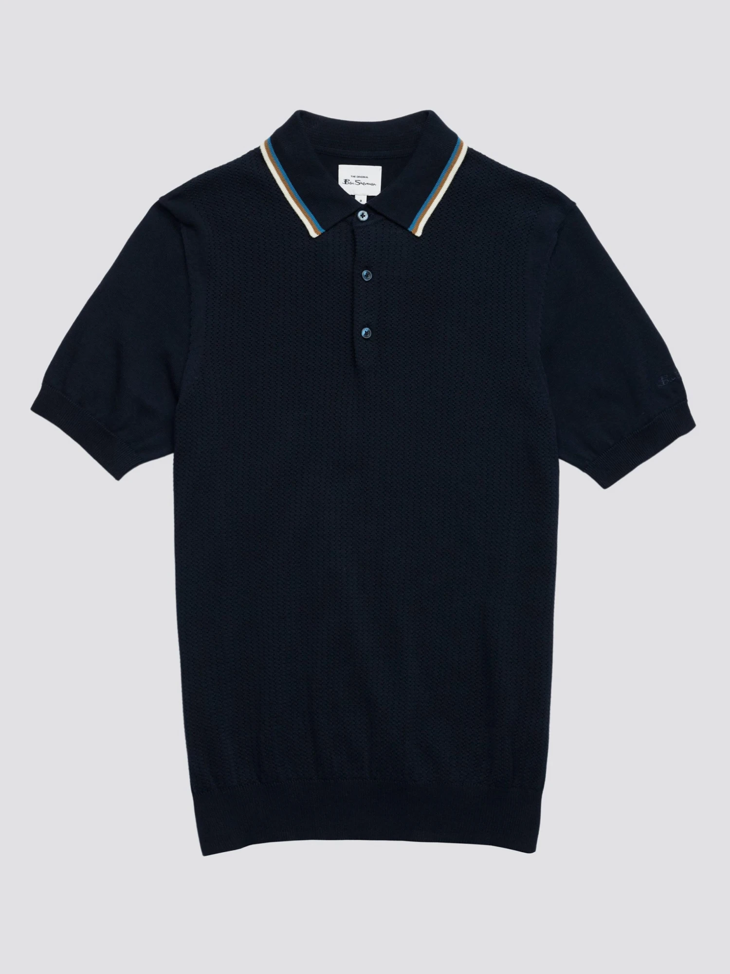 Baird Textured Lightweight Knit Polo - Dark Navy 7 Baird Textured Lightweight Knit Polo - Dark Navy