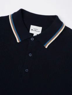 Baird Textured Lightweight Knit Polo - Dark Navy 14 Baird Textured Lightweight Knit Polo - Dark Navy