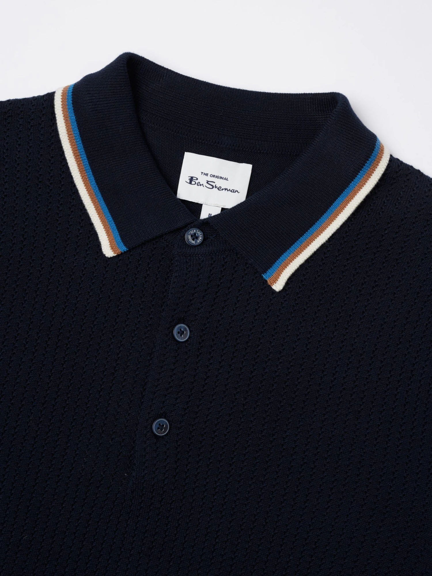 Baird Textured Lightweight Knit Polo - Dark Navy 8 Baird Textured Lightweight Knit Polo - Dark Navy