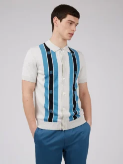 Baird Button-Through Mod Knit Polo - Ivory Iconic Mod Knit Polos