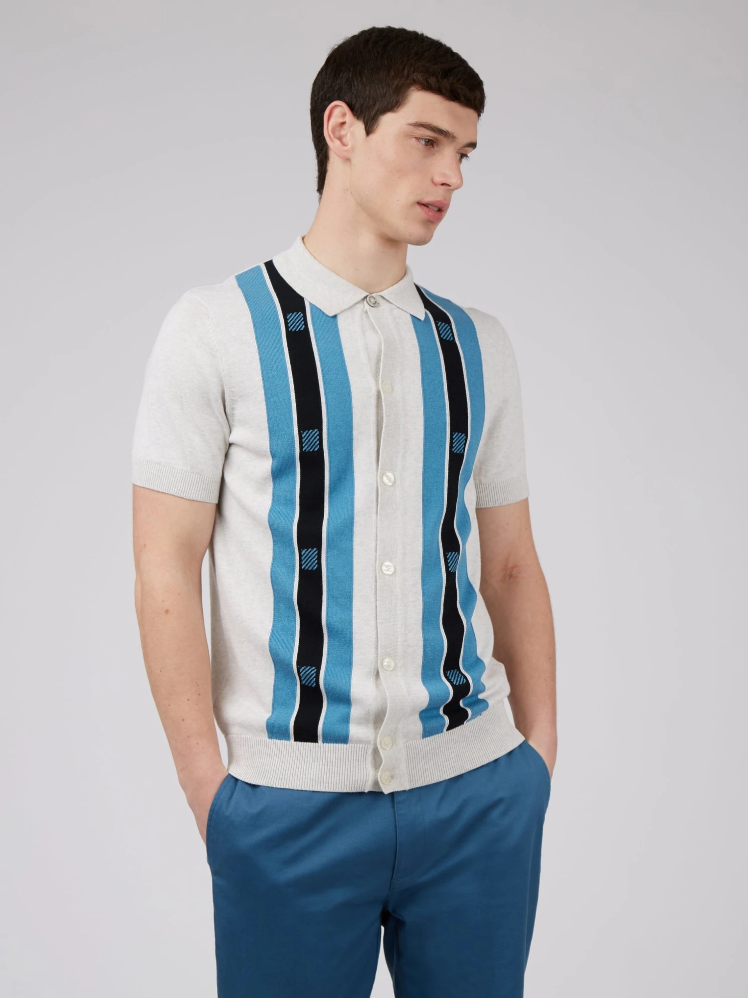 Baird Button-Through Mod Knit Polo - Ivory Iconic Mod Knit Polos 3 Baird Button-Through Mod Knit Polo - Ivory Iconic Mod Knit Polos