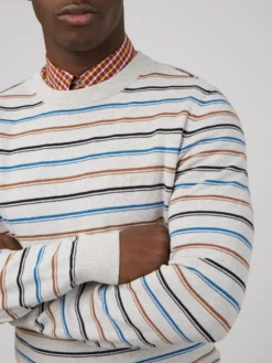 Baird Fine Stripe Long-Sleeve Crew Neck - Ivory Spring | Summer 2022