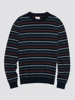 Baird Fine Stripe Long-Sleeve Crew Neck - Dark Navy Spring | Summer 2022