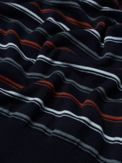 Baird Fine Stripe Long-Sleeve Crew Neck - Dark Navy Spring | Summer 2022